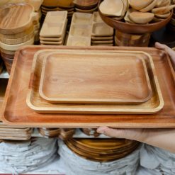 Khay gỗ chữ nhật nguyên khối - Gỗ xà cừ, nhiều size 10 Khay g ch nh t g xa c nguyen kh i 6546