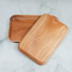 Khay gỗ chữ nhật nguyên khối - Gỗ xà cừ, nhiều size 15 VKU1 107 Khay ch nh t 25x16cm hg